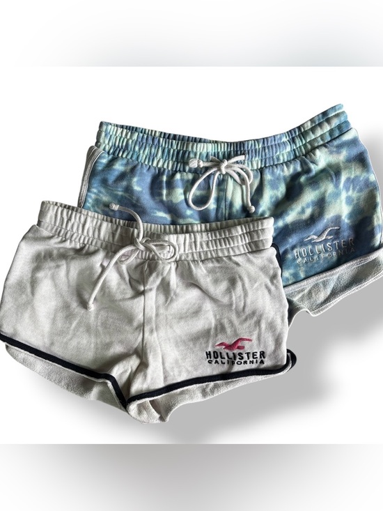 Hollister Pants - Hollister Fleece Dolphin Shorts Bundle Small Tie Dye Blue & White Contrast 2 Pk